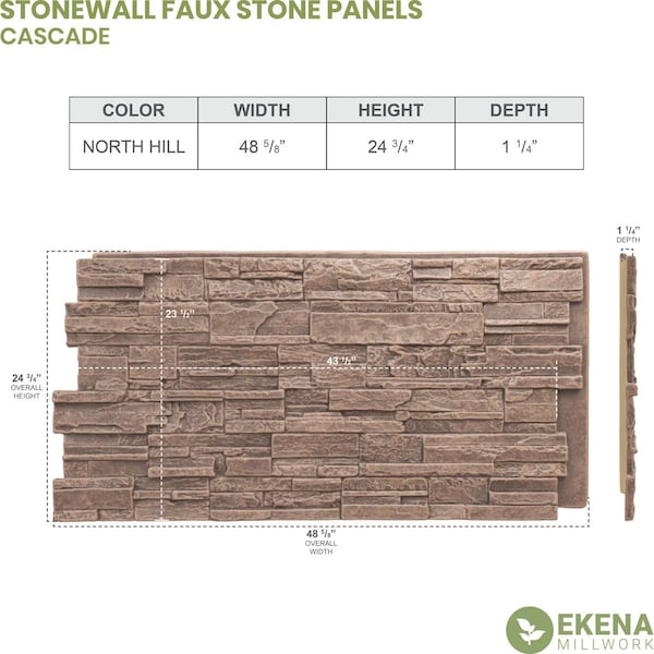 Cascade Stacked Stone, StoneWall Faux Stone Siding Panel